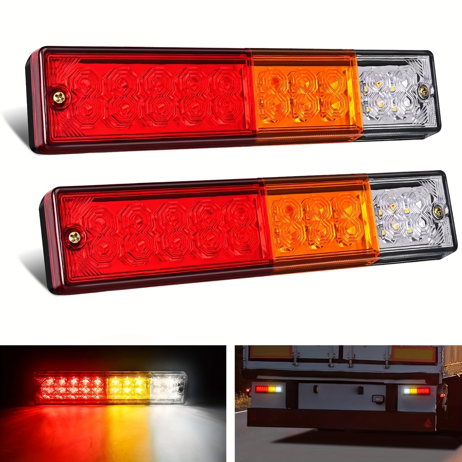 TEMU 2pcs Led Light Bar 20led Lights For 10 30v Truck Van Rv Utv Boat