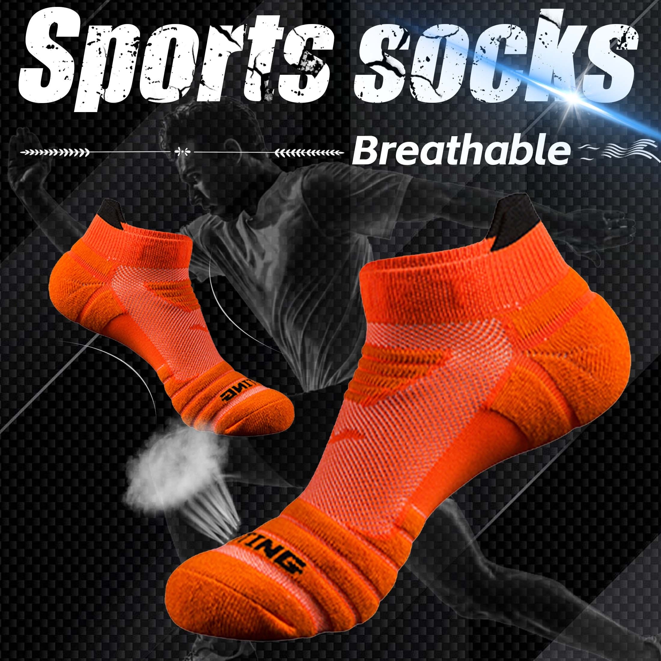 

3 Pairs Of Breathable Material Design, Sweat Wicking And Quick Drying Professional Sports Socks, Outdoor Sports, Running, Fitness, Exercise, Cycling