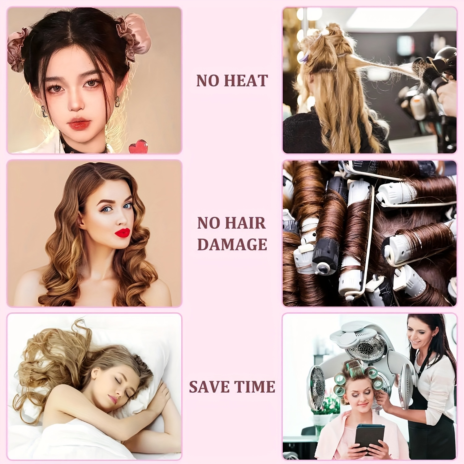 2pcs Portable Heatless Hair Curler for Sleeping