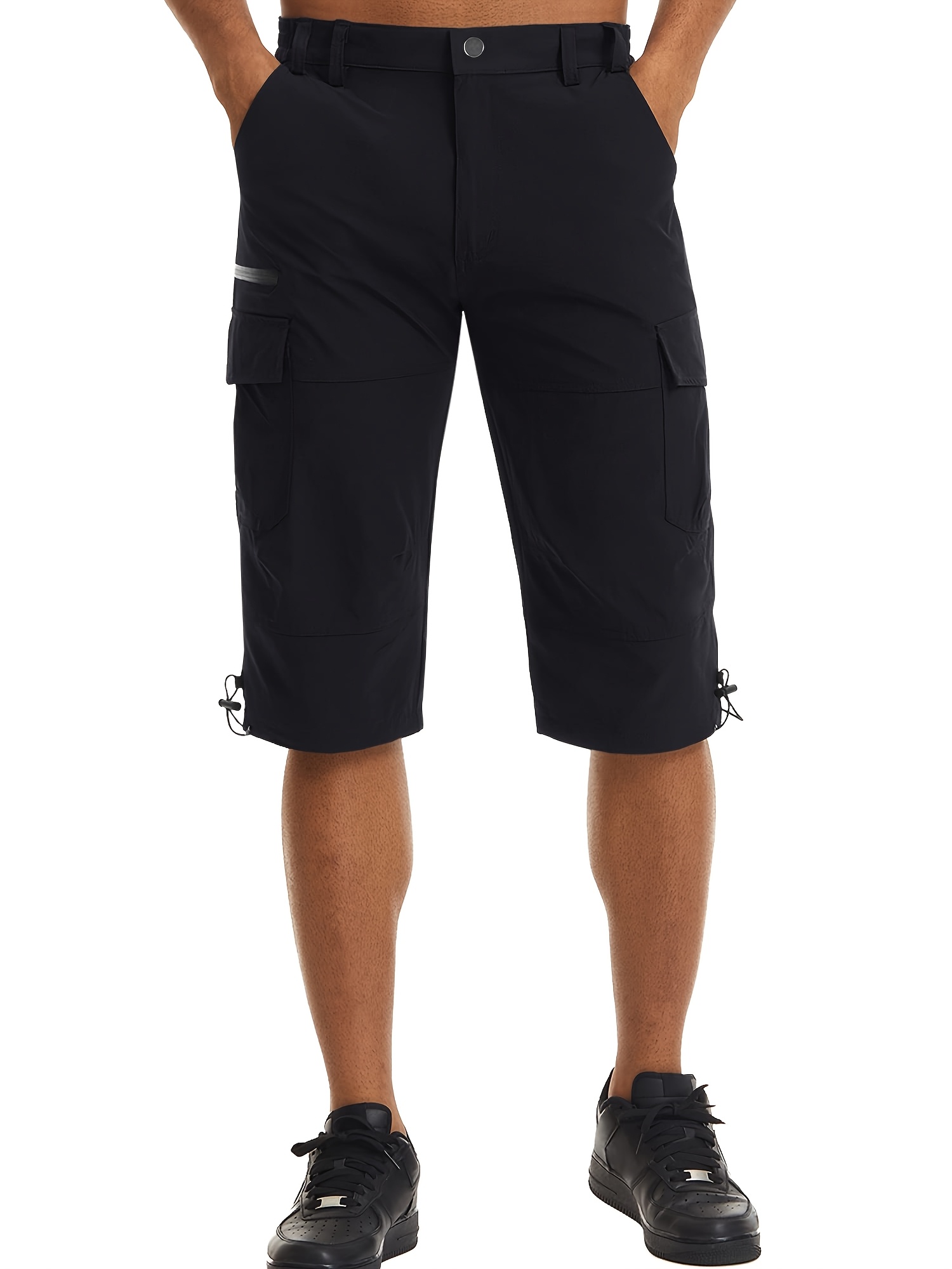 *'s Lightweight Hiking Shorts with Multi-* Elastic Waistband  Adjustable Drawstring, Moisture-Wicking 90% Nylon/10% Spande