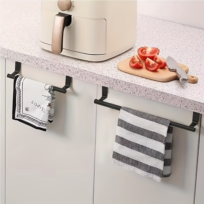 

[customer ] Easy-install Stainless Steel Towel Bar - Over Cabinet Door Hanging Rack For Kitchen & Bathroom, No-drill Space-saving Organizer