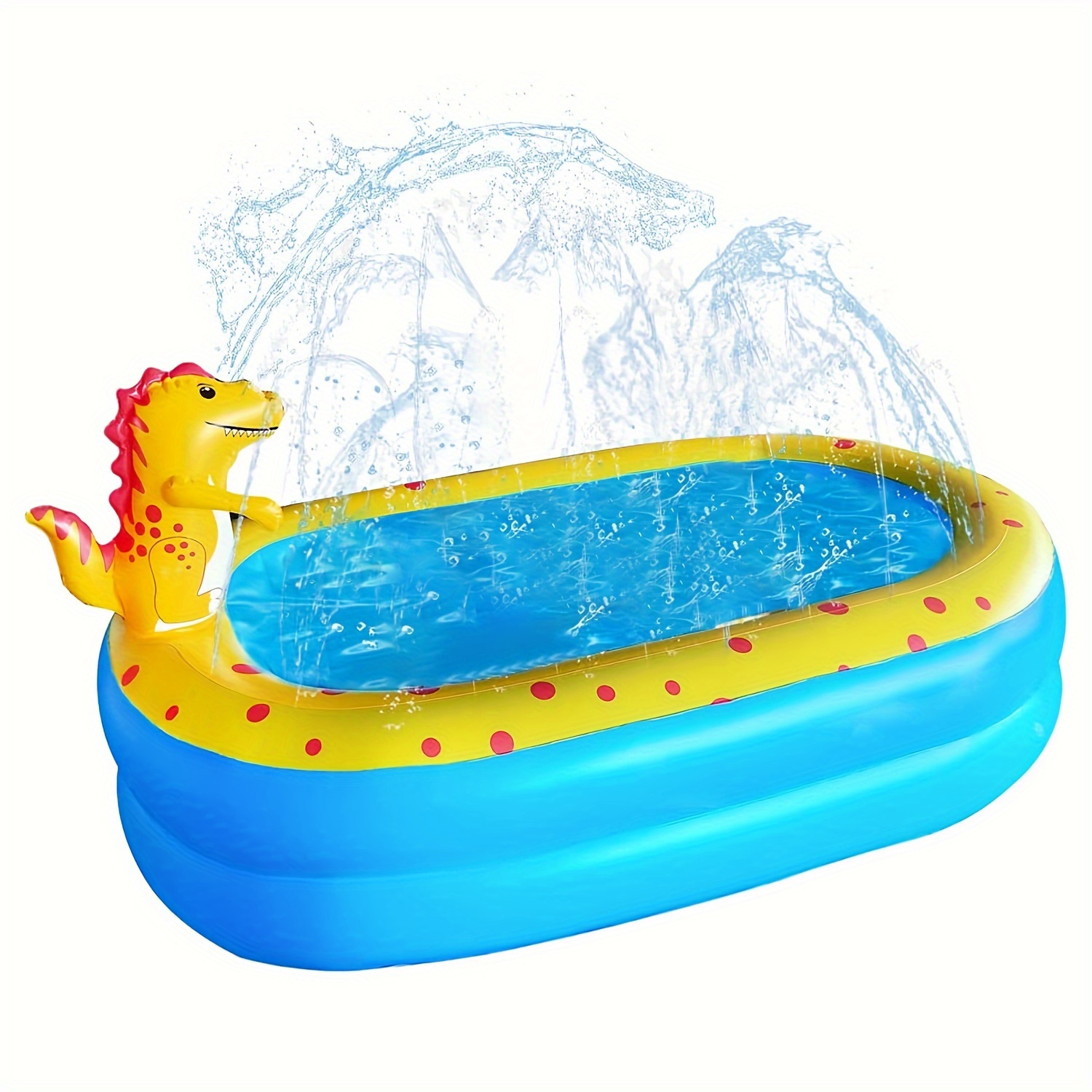 

Large Inflatable Sprinkler Swimming Pool, 170*103*90cm/67*41*35in Heightened & Thickened Cute Sprinkler Pool, Family Splash Pad Swimming Water Pool For Outdoor Backyard