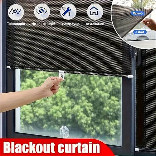 1 piece no drill suction cup balcony sun shade curtain with 90 light blocking rate suitable for bathrooms shower curtains car sunshades bedrooms thermal insulation light blocking window curtains and retractable sun protection roll
