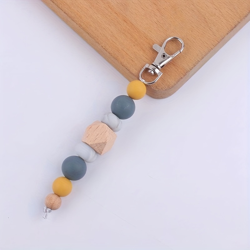 Silicone Beaded Key Chain Pendant Creative Wooden Big - Temu Canada