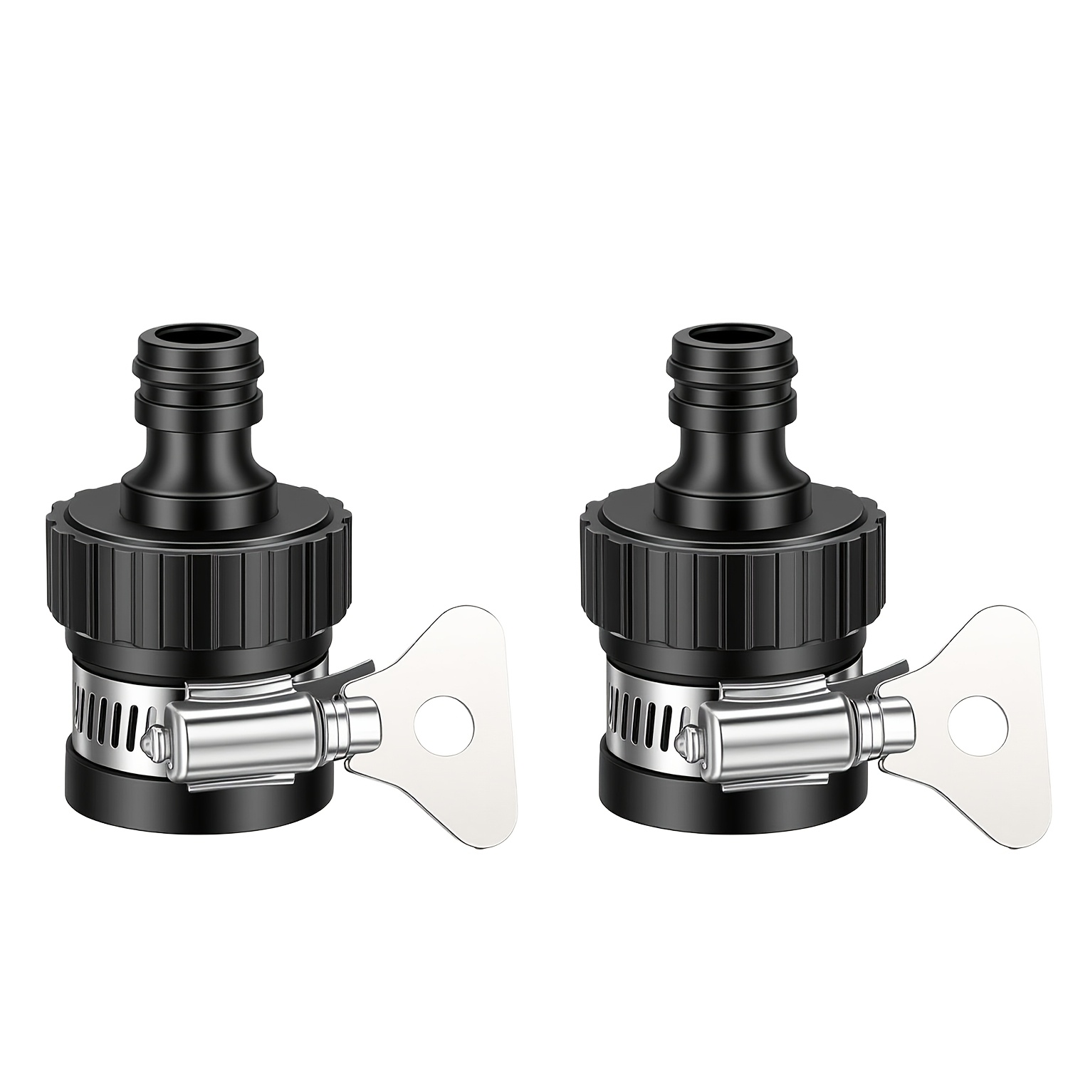 2pcs Universal Water Faucet Adapter,tap Connector For Car Washing& Garden Irrigation,quick Connect Plastic Hose Fitting, Reinforced Quick Link, European& Thread