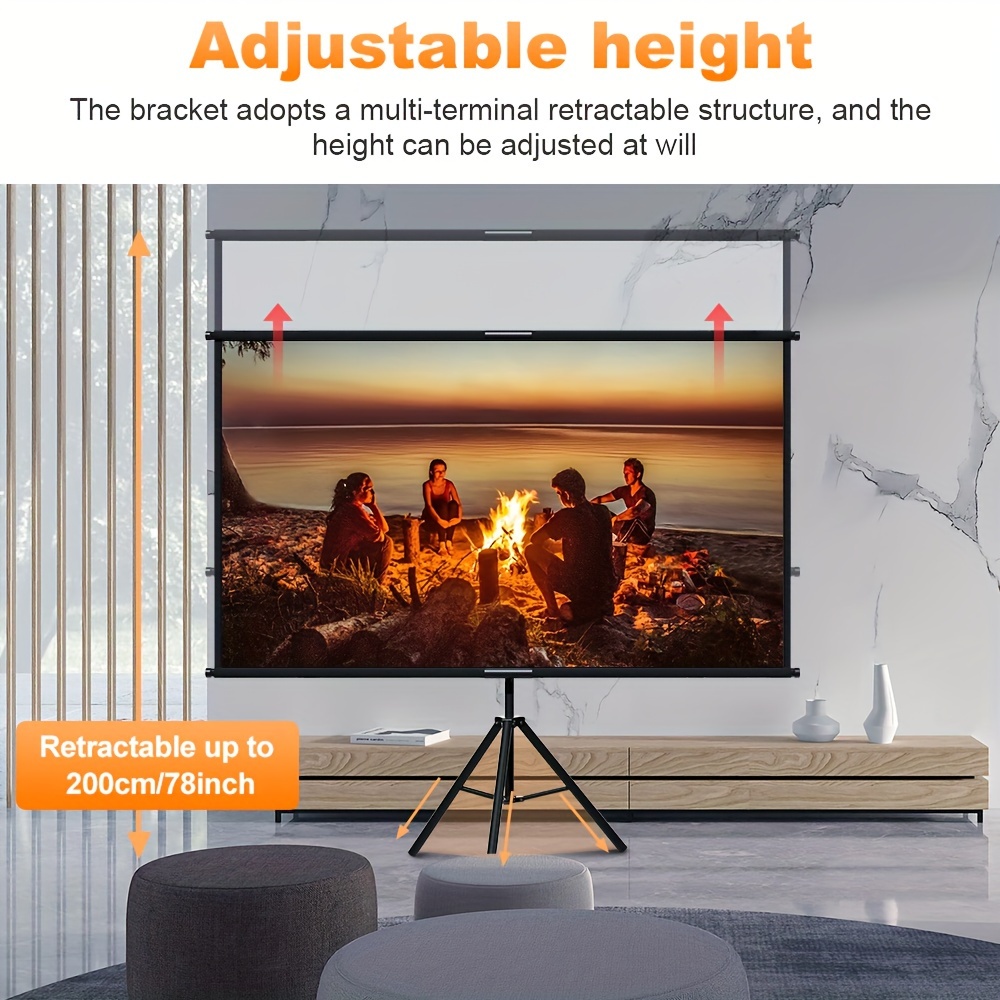   projection screen with bracket 60 72 inch outdoor projector screen 16 9 and tripod stand portable projection screen     on     wall mounted lightweight and compact easy to set up suitable for home theater backyard party office demonstration