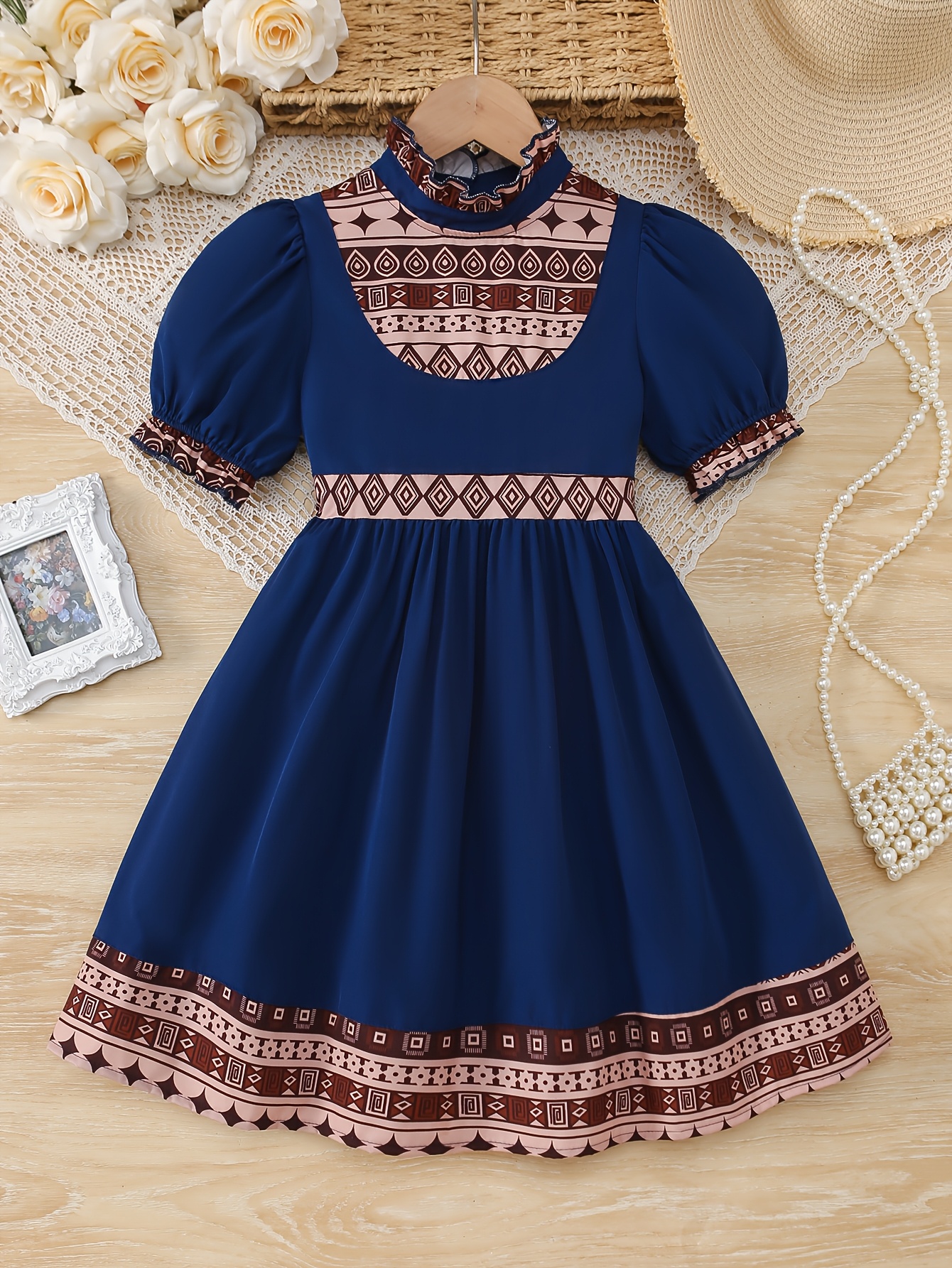 almost famous blue dress Berylove Women Round Neck Navy Mother of the Bride Dress Lace Appliqued A Line Cap Sleeves Wedding Guest Dress, Navy / US8