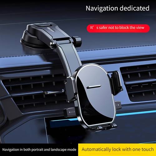 360° roterende telefonholder med sugekopp - for smarttelefoner, holdbart abs materiale, grip for trygg navigasjon under kjøring, dashboard smartphonefeste | stilig tilbehør | fleksibel posisjonering