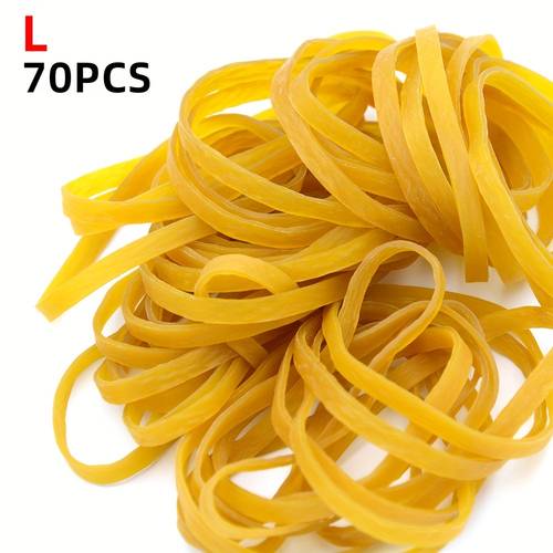 70pcs of high quality stretchable strong yellow rubber bands