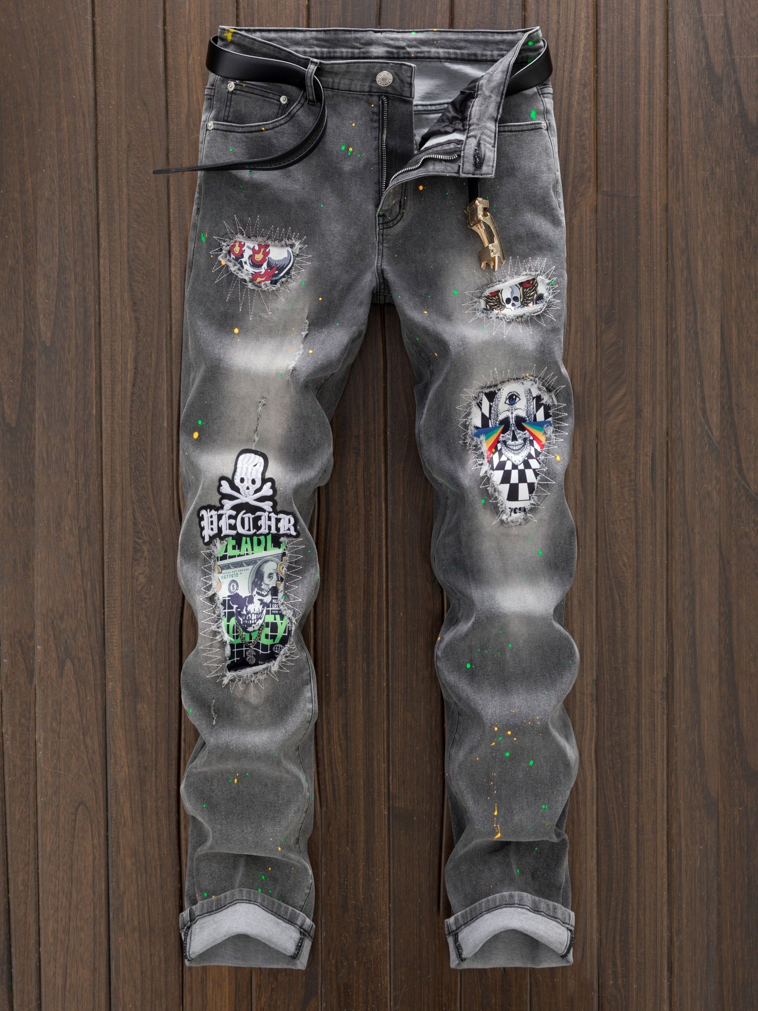 gray jeans men sold on Temu United States