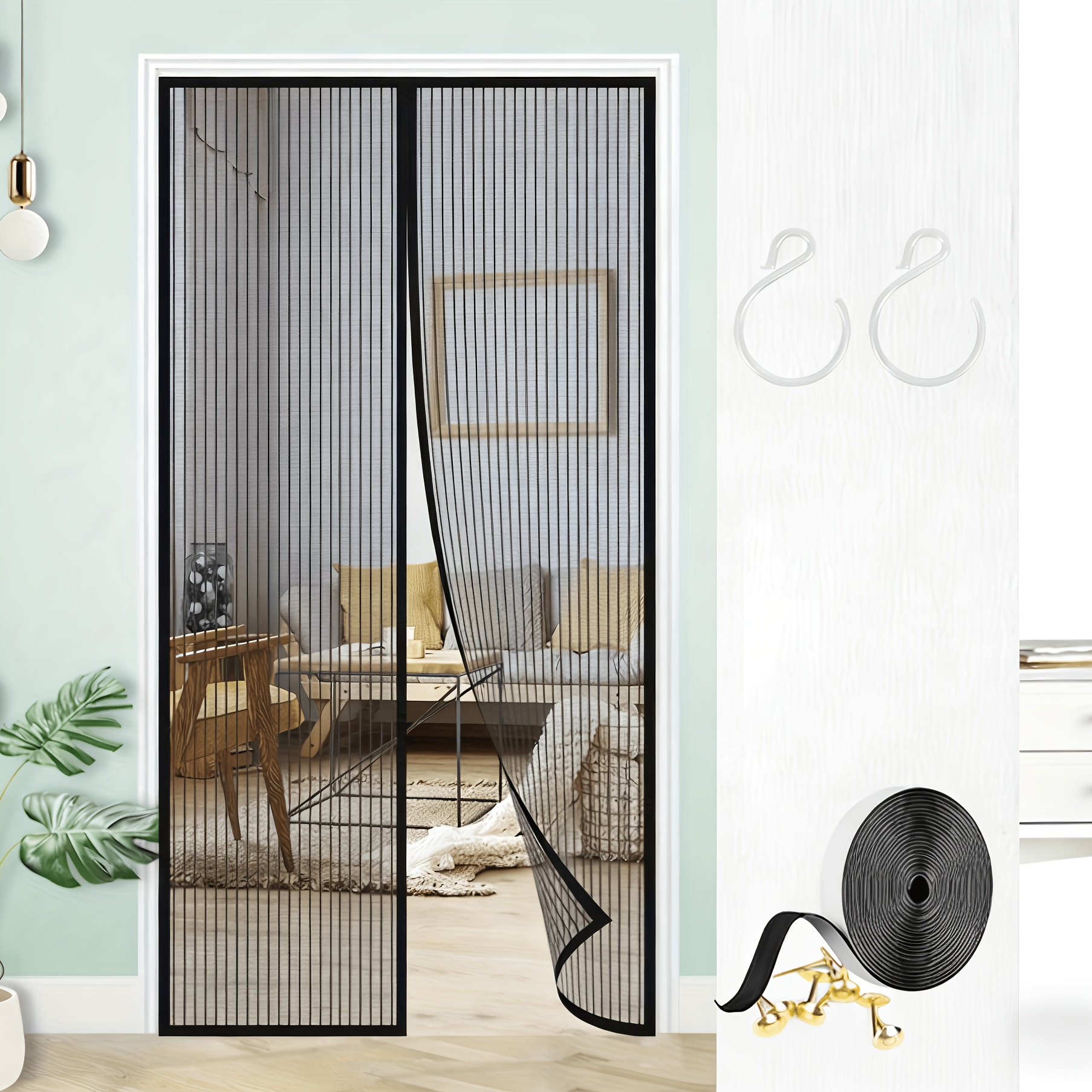 magnetic fly screen door insect protection magnetic mosquito net automatically closed anti mosquito curtain for balcony door and patio door