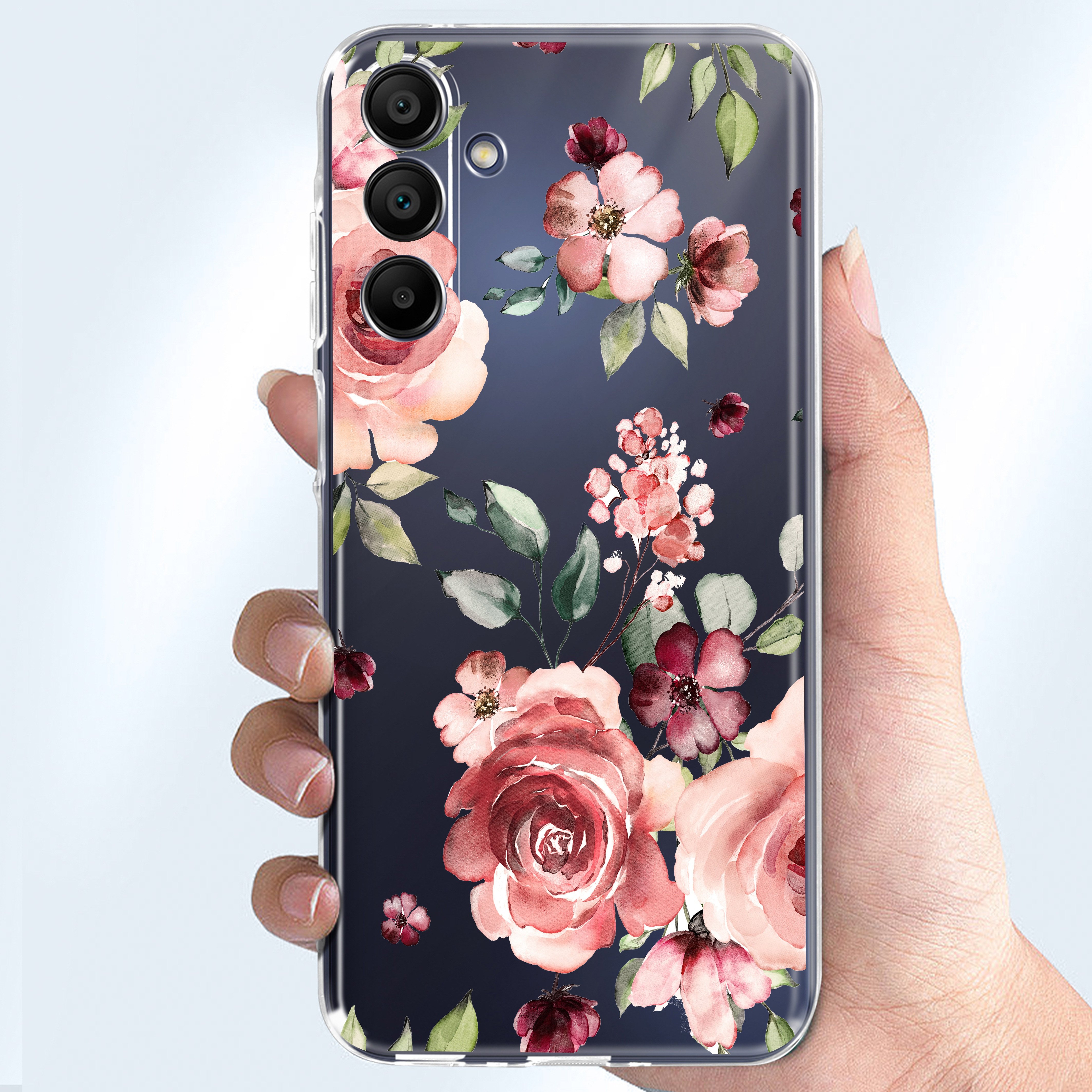 

Vintage Watercolor Pink Floral Design Soft Clear Tpu Phone Case, For Samsung Galaxy A15/a25/a35/a55/s24/s24 Plus/s24 Ultra/s23/s23 Plus/s23 Ultra/s23 Fe/s22 Ultra/s22 Plus S22+/s22/s21 Fe/s21