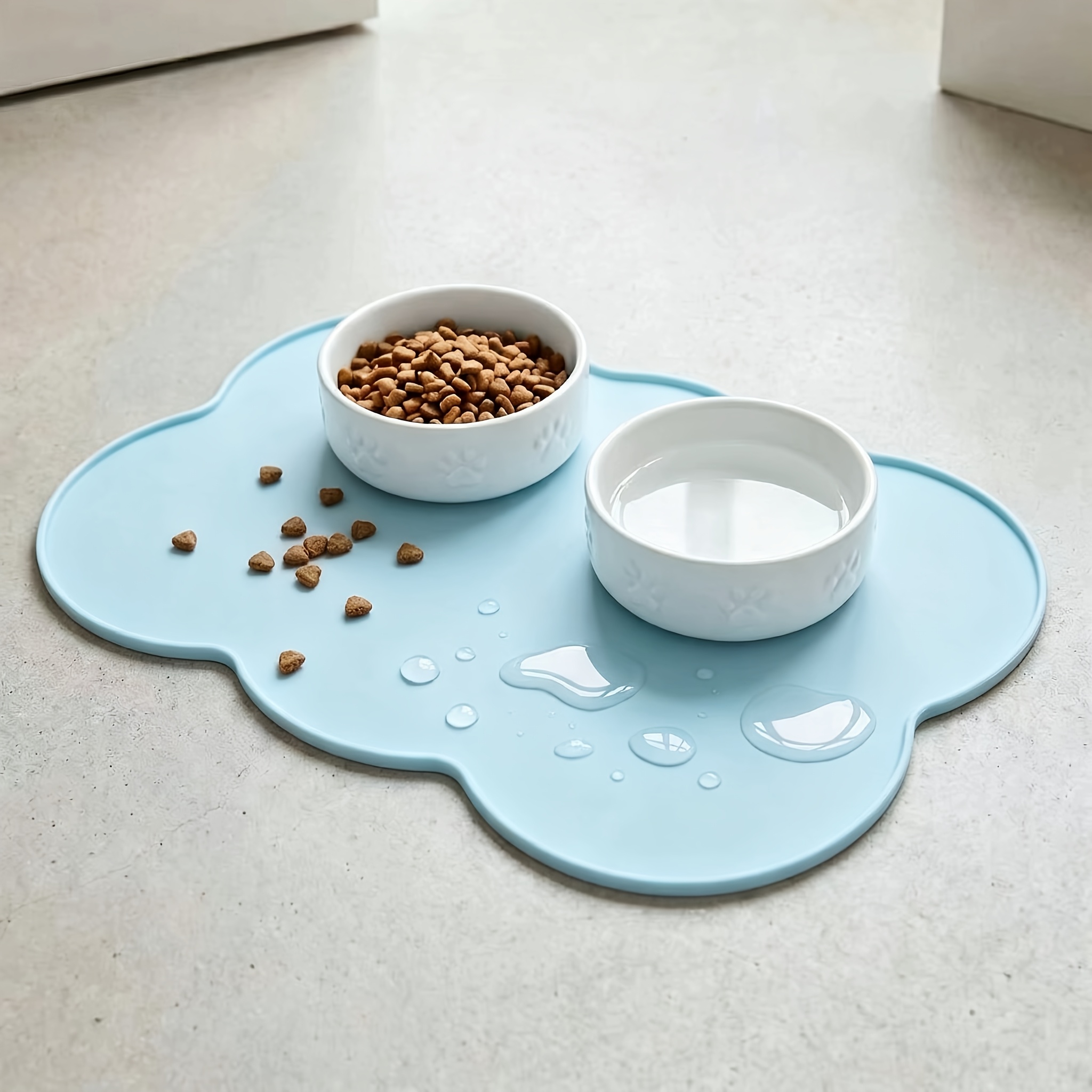 silicone   mat leak proof non slip feeding mat for dogs and cats elliptical bowl pad Product details 8