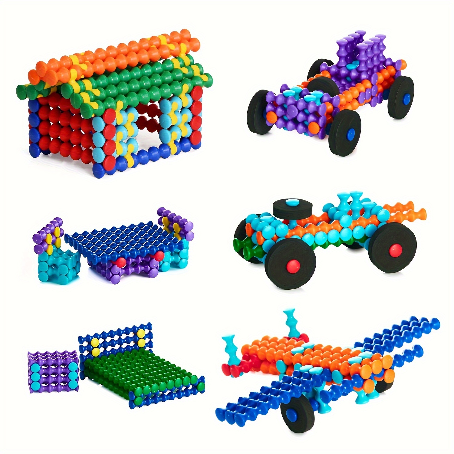 

90pcs Stem Building Blocks Set For - Enhances Fine Motor Skills & Sensory Development, Perfect Creative Gift For - Colors