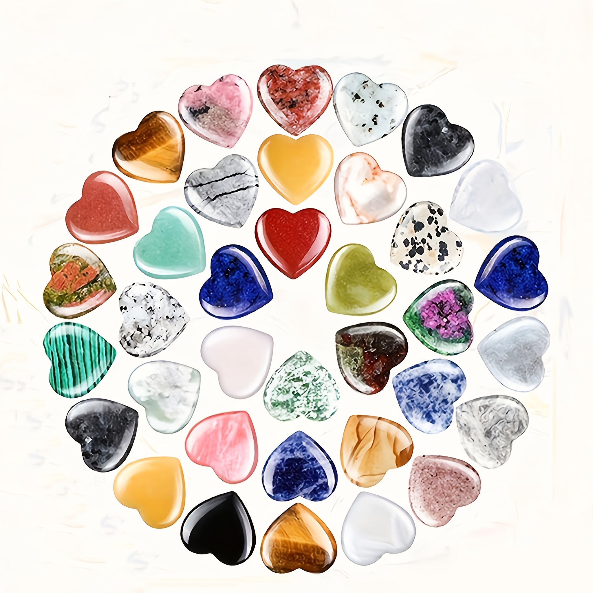 Natural Clear Quartz Crystal Heart Stone with Card
