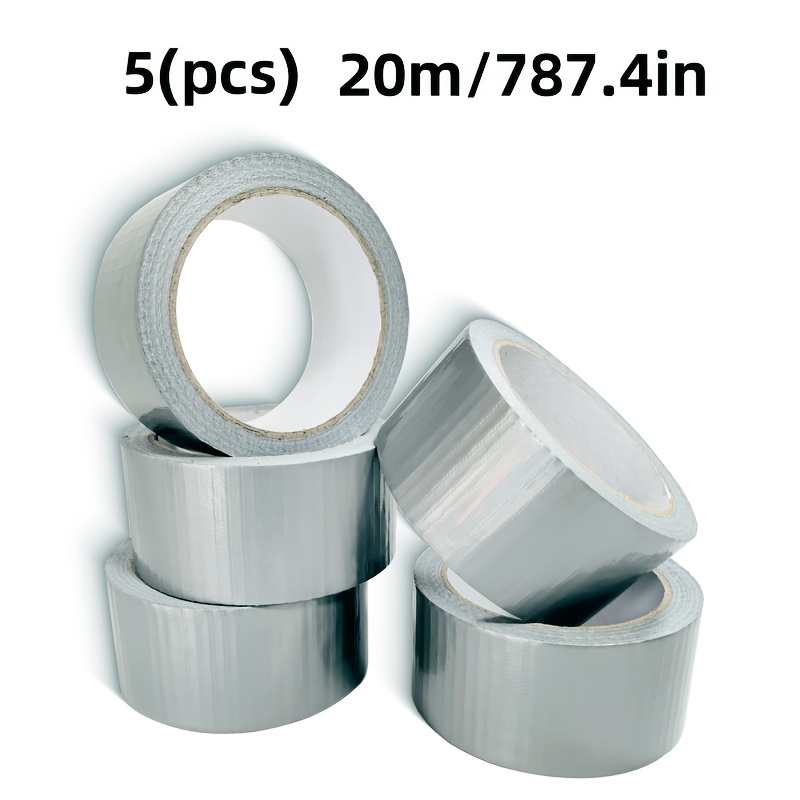 E-shop 5 Rollen Metallic Silber Duct Tape Großpackung - Hochleistungs-Klebeband für Notfallreparaturen, Abdichtung, Reparatur Innen/Außen (5M, 10M, 20M
