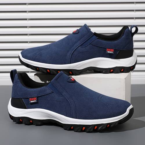 slipon ease mens low top durable hiking boots comfortable non slip slip on shoes for outdoor activities solid color microfiber synthetic upper fabric inner eva sole outdoor hiking footwear sleek slipon shoes rugged sole shoes