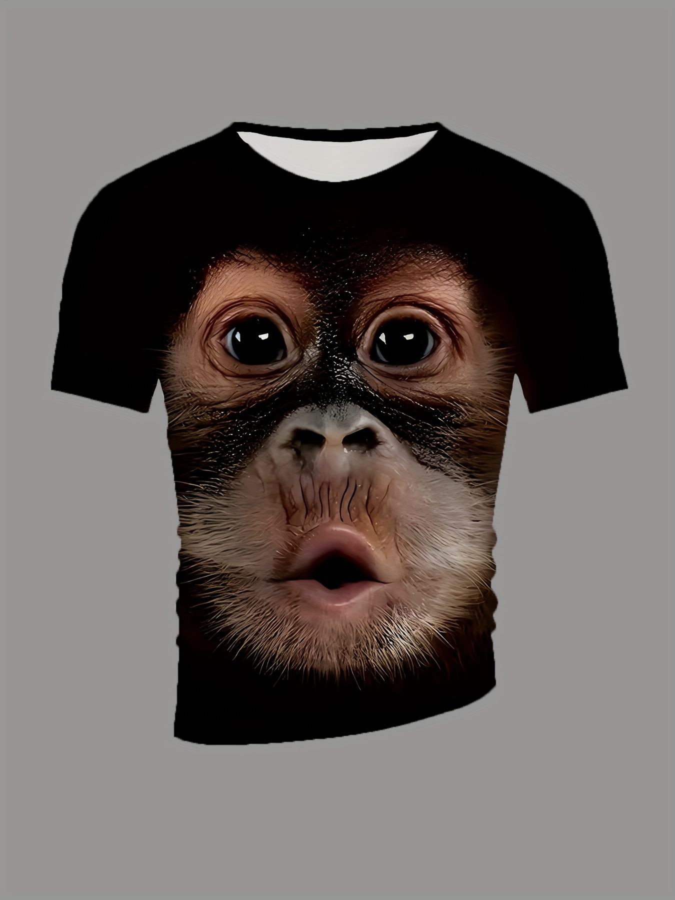 Uomo Stampato in 3D Manica Corta Animal Graphic con Cuffia Musica T-Shirt Girocollo Slim Fit Pullover Streetwear Daily Top