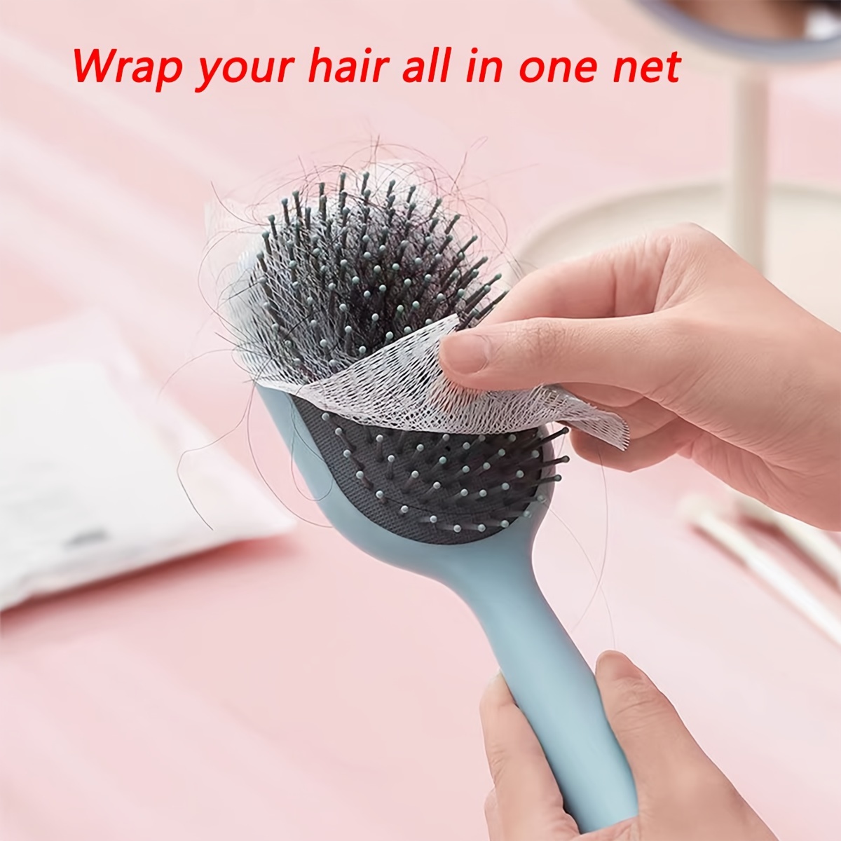 

50pcs Hair Brush Cleaning Nets - Peva, Ideal For All Hair Types, Care Accessory