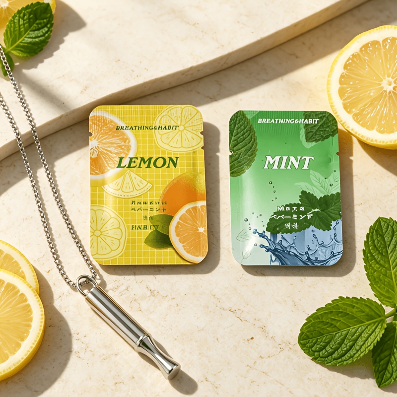 TEMU Collier pendentif portable en acier inoxydable 304, sachet parfumé citron et , collier tendance pour un usage , cadeau