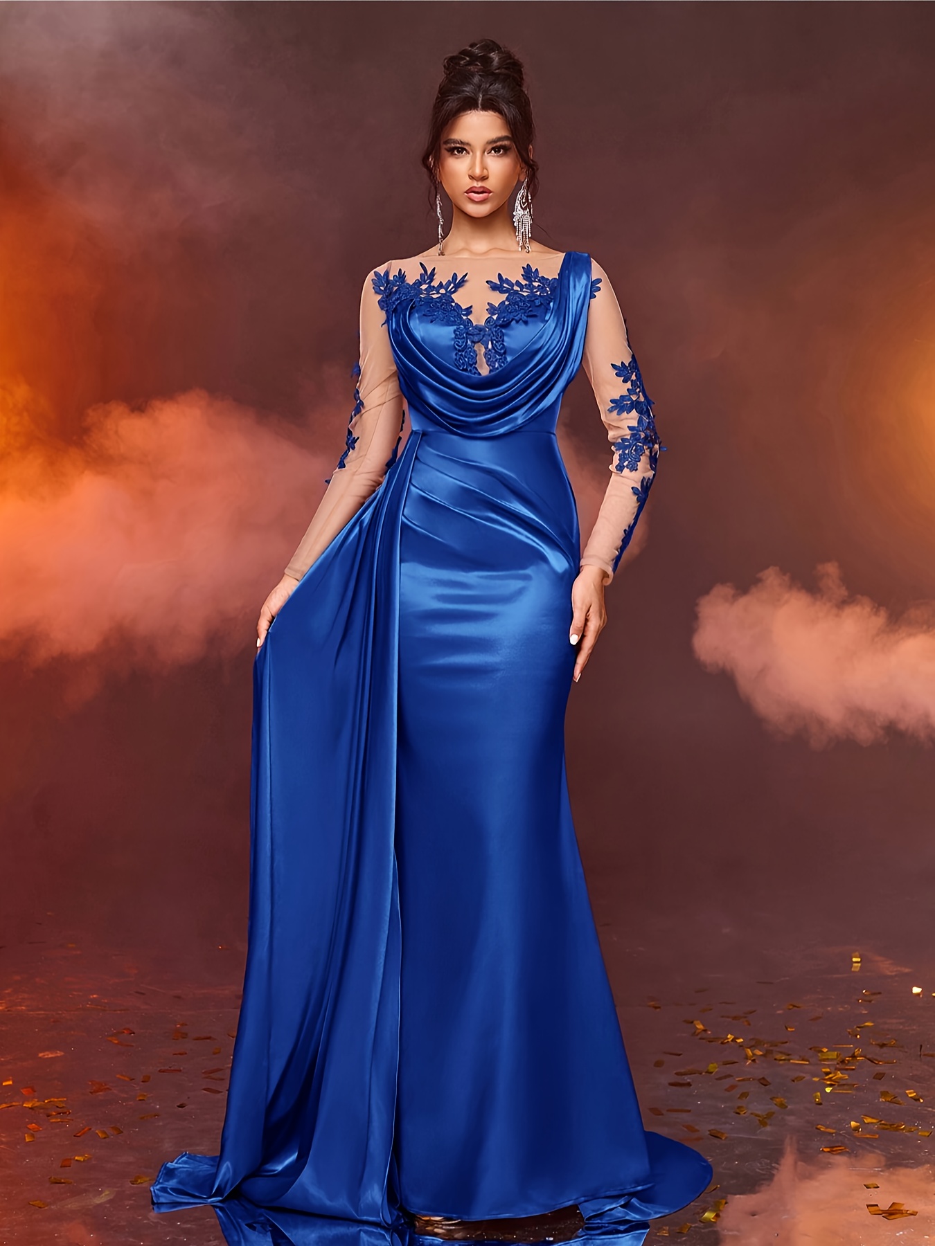 DP021225 New Stylish Lace Women'S Long Formal Evening Dress Gorgeous  Elegant * Dress * High Waist Prom Elegant Dress Women'S Long Dress  Christmas Dress Christmas Dress Birthday Graduation Party Travel ...