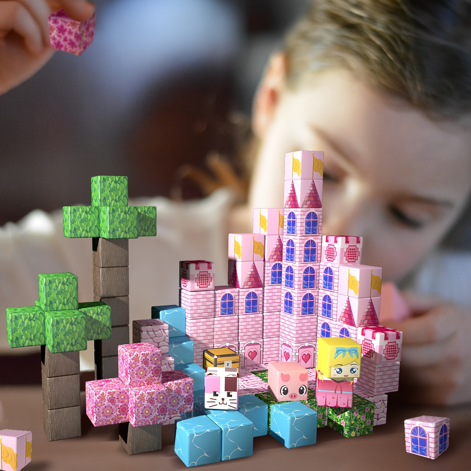 Magnetic Building Blocks Set, 200/100/64/48pcs for Creative Play