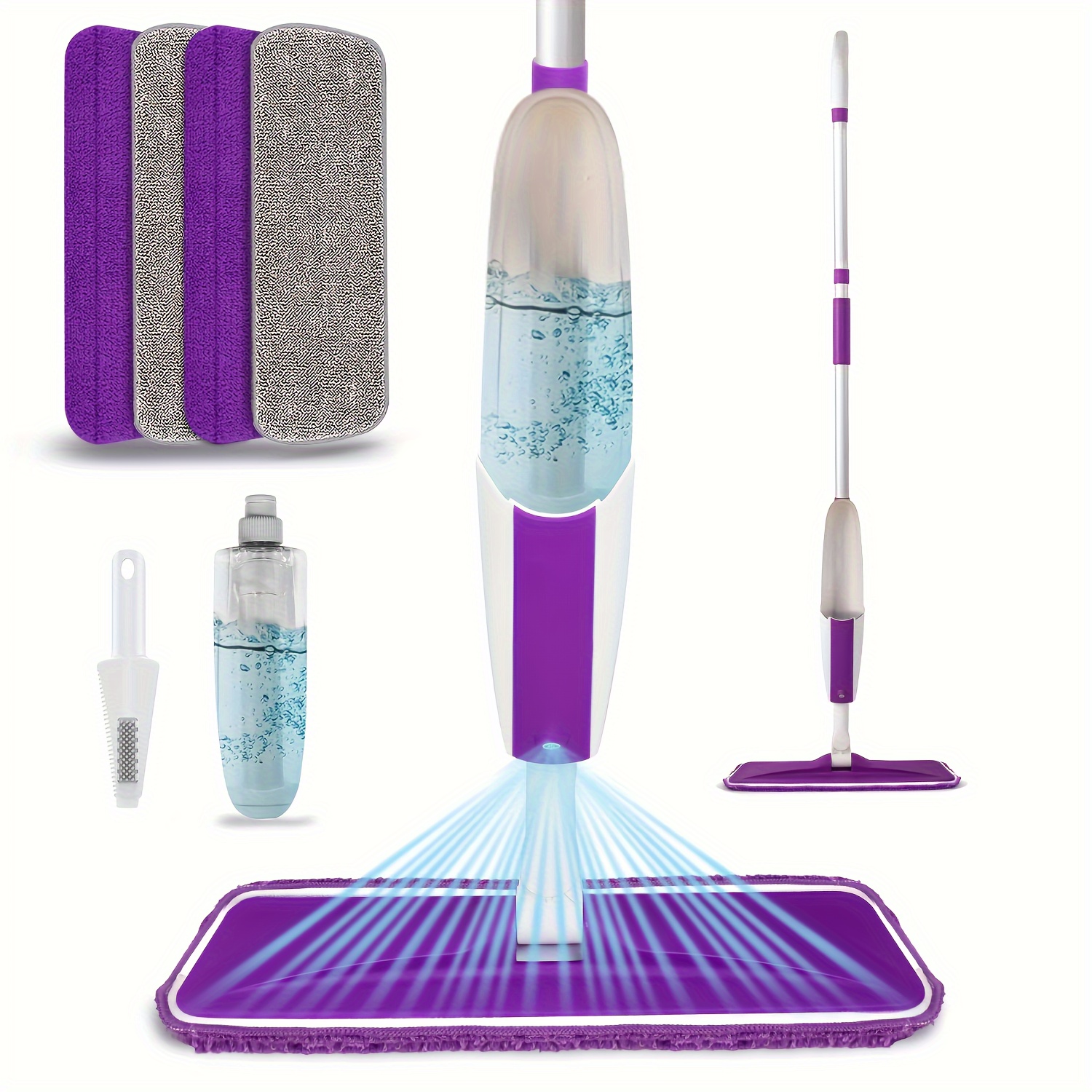 

Multi-surface Wet Spray Mop With Reusable Microfiber Pads And Refillable Bottle, Easy-to- Metal Spray Mop For Home And Commercial Use, Ideal For Hardwood, Laminate, Tile And Glass Floors