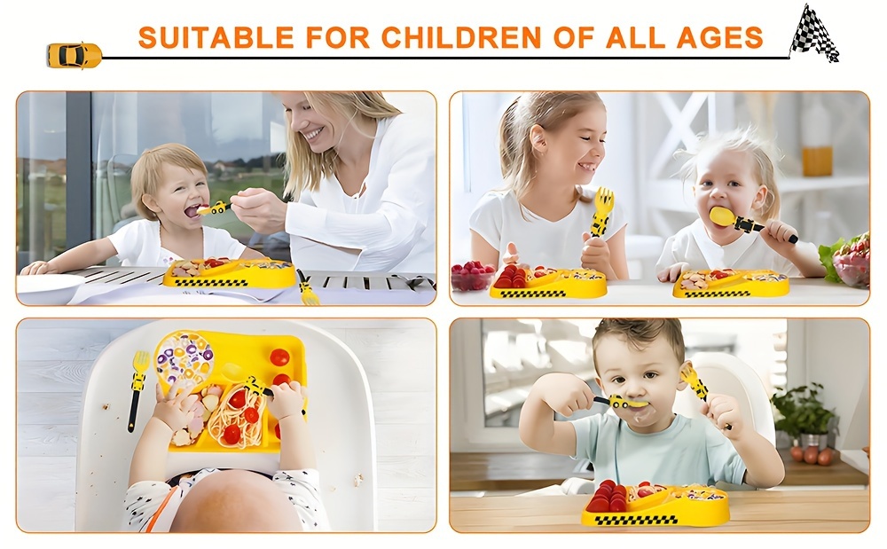 adorable cartoon truck   set for   bpa free   feeding utensils in multiple colors details 1