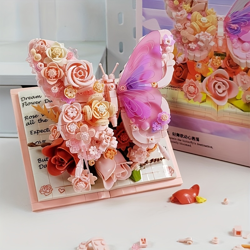 1000 pcs flower building block set floral - Temu