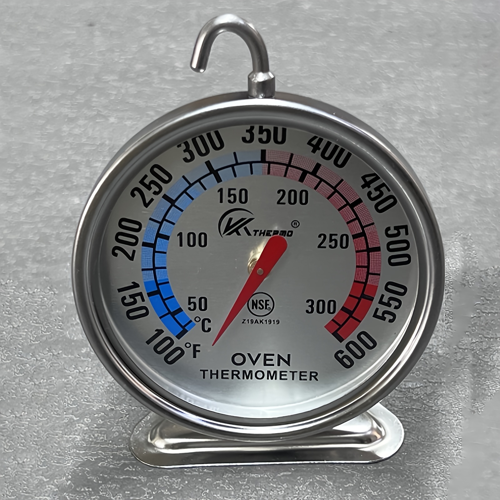 TEMU Oven Thermometer With Large Easy-to-read Dial, Heavy Duty Stainless Steel Meat And Baking Thermometer, High Accuracy Dual Scale Monitoring For