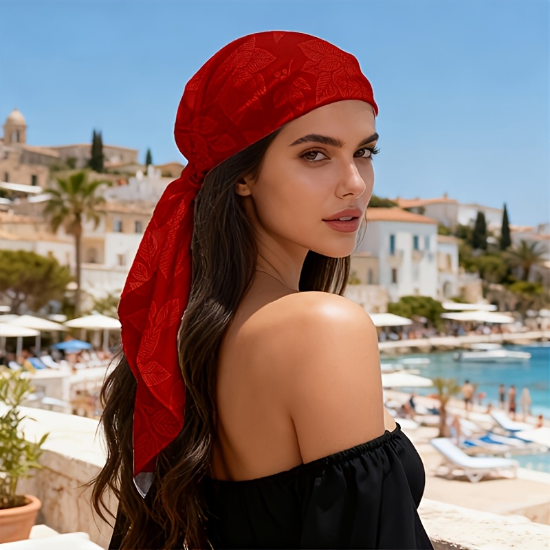TEMU 1pc 2d Flat Single-sided Pattern Outdoor Multi-functional Headwear, Vein Texture Headscarf, For Daily Wear/casual Gatherings/travel, Beach/music