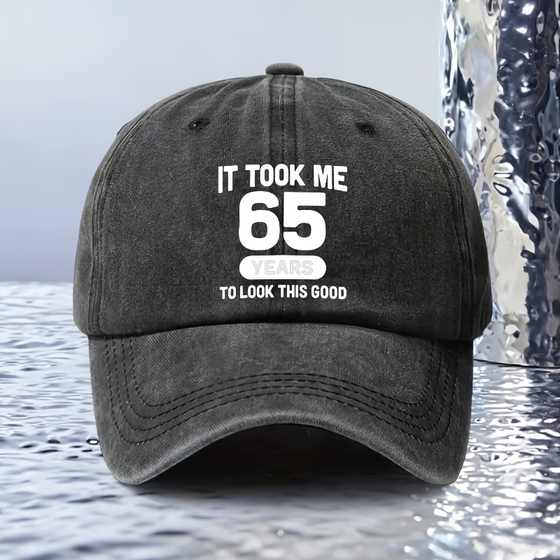 TEMU 1pc Adjustable Baseball For "65 Years Old", Lightweight Printed Craft Women's Hat, "looking " Men's Sun Hat, Ideal Gift For Weddings, Parties,