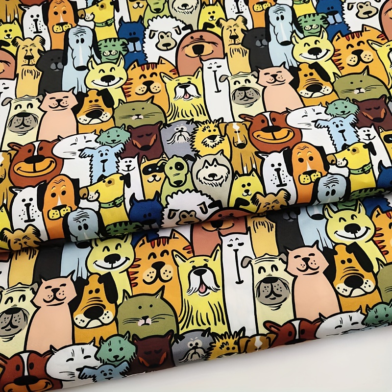 

High-density Polyester Dog & Fabric - Precut 1 Yard/ For Diy Sewing, Crafts, Apparel & More - Cartoon Design, Hand Wash Only