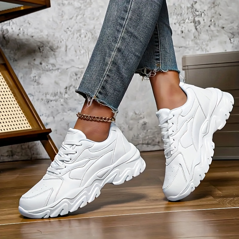 Women'* Chunky Dad Shoes Spring 2025 Collection, Casual Height-Boosting  Sneakers with Thick EVA/MD Sole, Breathable Fabric Upper, Lace-Up Clos