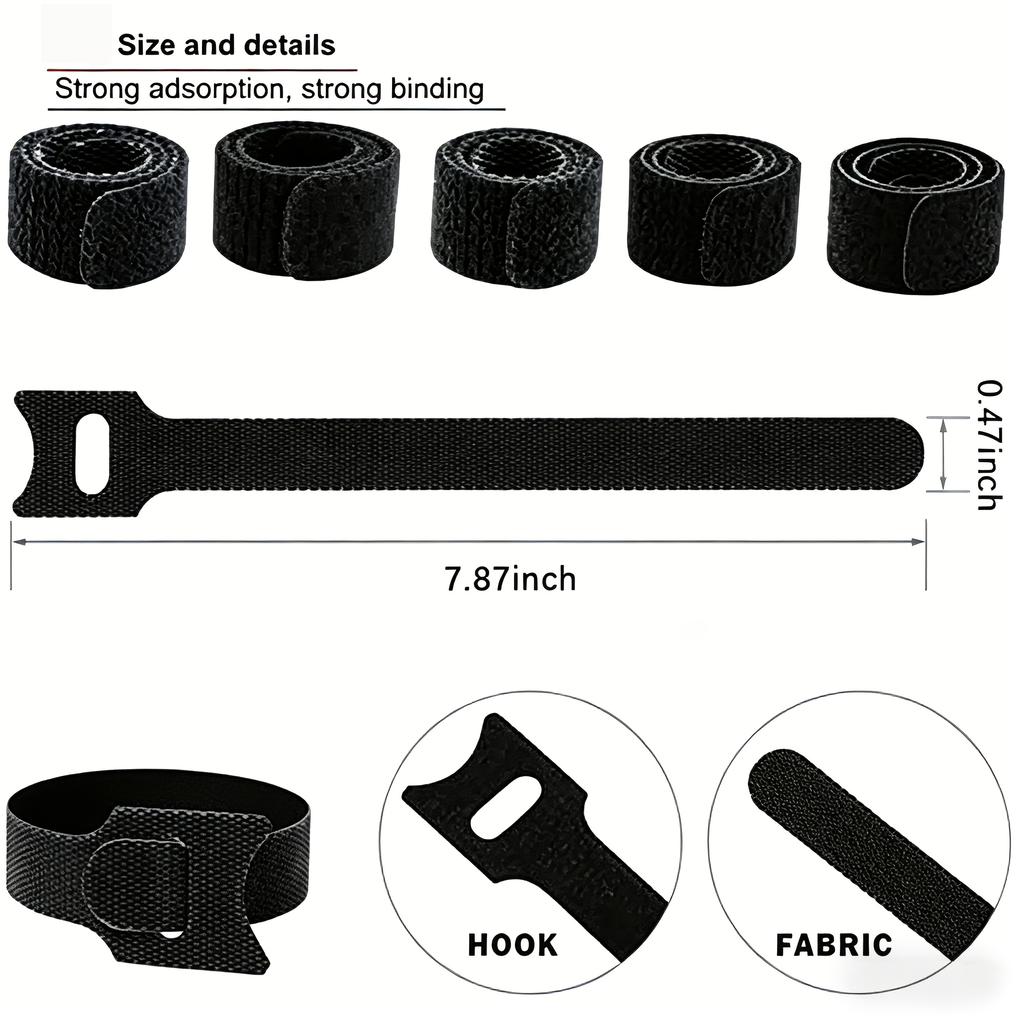97pcs Reusable Cable Ties, Adjustable Wire Organizer Cord Wraps