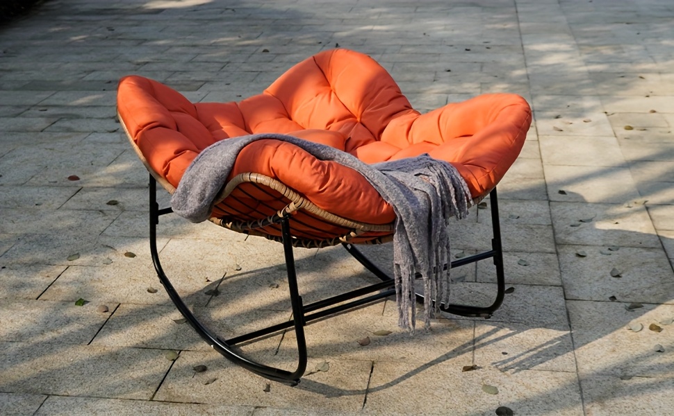 papasan rocking chair cushion frame oversized rocking Temu Canada