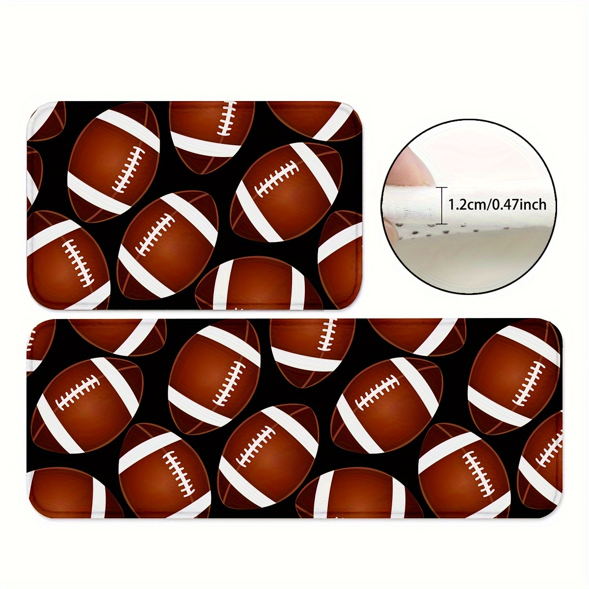 

1/2pcs, Footballs Kitchen Rugs Non Slip Washable Thicken Kitchen Mat Kitchen Carpet Rugs For Kitchen Floor Kitchen Mats For Floor Kitchen Rugs Non Slip Kitchen Runner