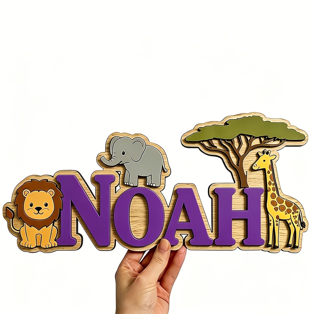 Custom Noah's Ark Jungle Themed Wooden Wall Decor