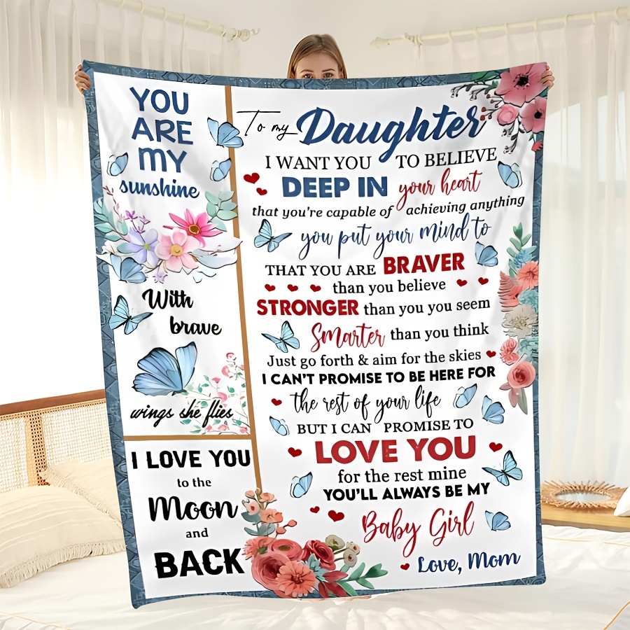 

Contemporary Inspirational Daughter Blanket - Flannel Fleece, , For Sofa, Bed, , - For , , - 100% , 200-/m²