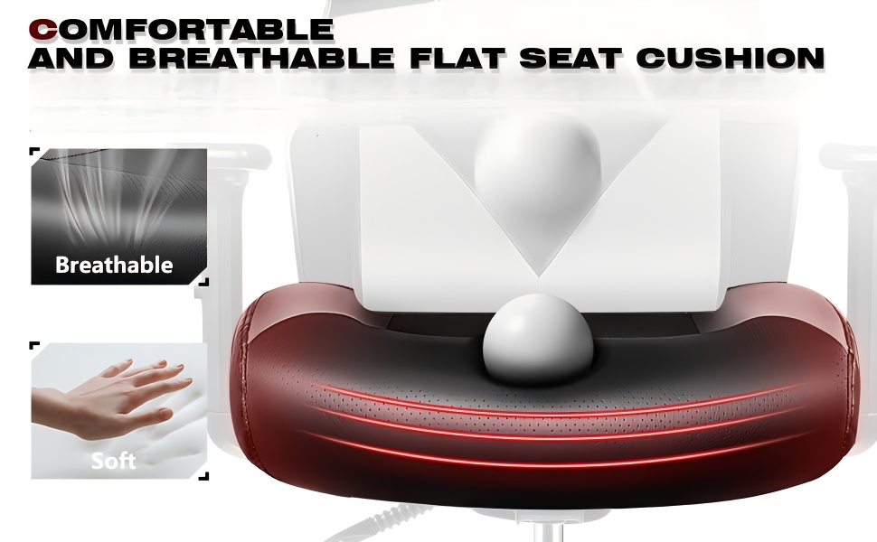 KERDOM Gaming Stoel - Ergonomische Racing Stoel met Verstelbare Hoogte, 3D Handgreep, Lendenkussen & Hoofdsteun, 360° Draaibaar, Ademend Mesh, Schommel Rug