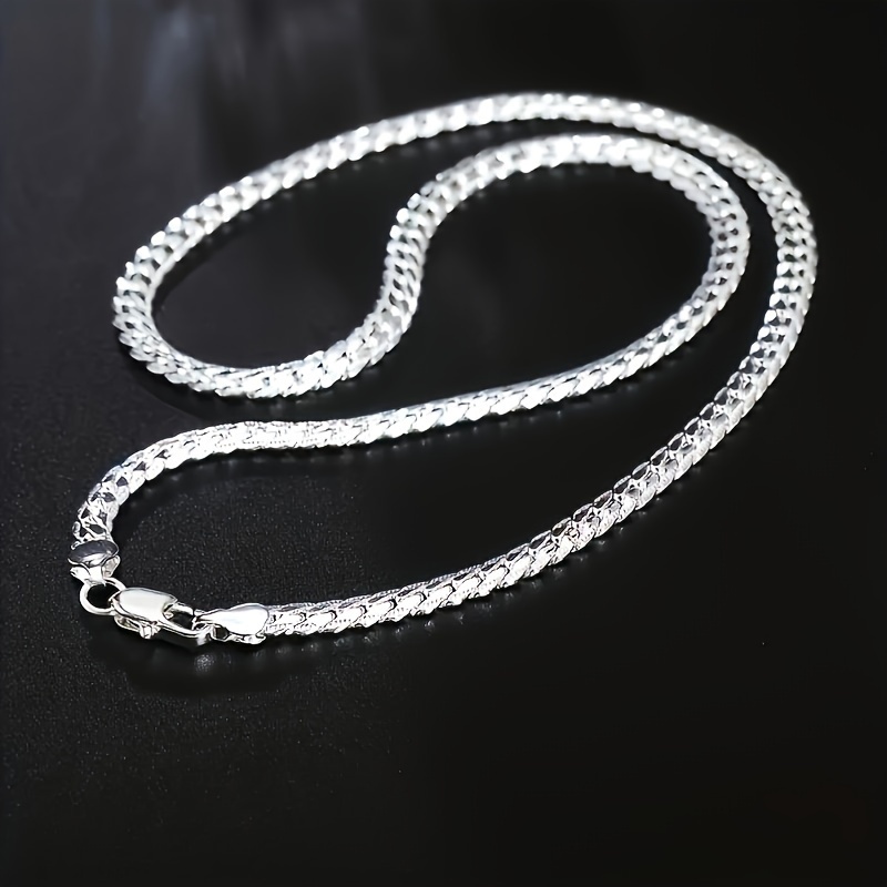 

50cm/20in Sterling Silver Luxury Brand Design Necklace Chain - 925 Silver Jewelry For Women And Men - Wedding, Engagement, Fashion