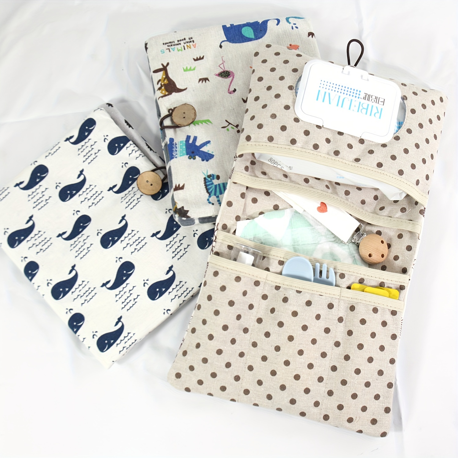 

Adorable Diaper Bag Wet Wipes - Linen & Mom Toiletry Organizer