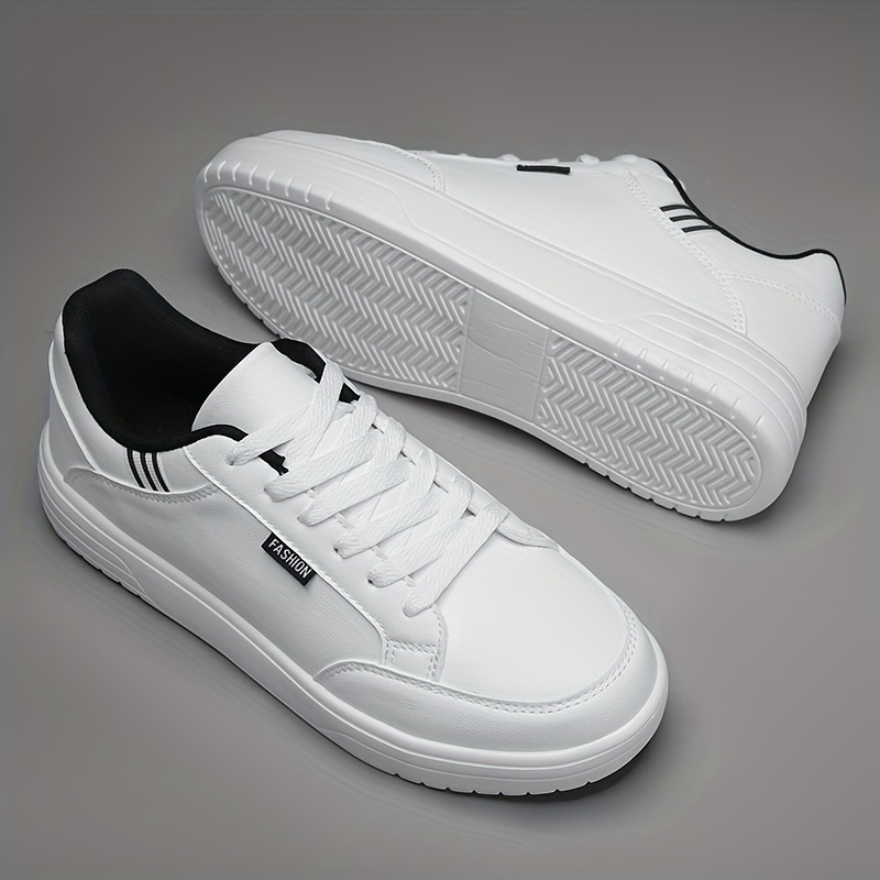 Zapatillas deportivas casuales y elegantes para hombre con un diseño de cordones adhesivos genial, zapatillas blancas versátiles y modernas