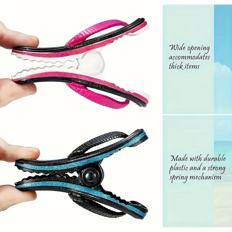 9 Mollettoni Grandi Per Teli Mare E Asciugamani - Fermaspiaggia Antivento Per Piscina E Escursioni - Foto 4