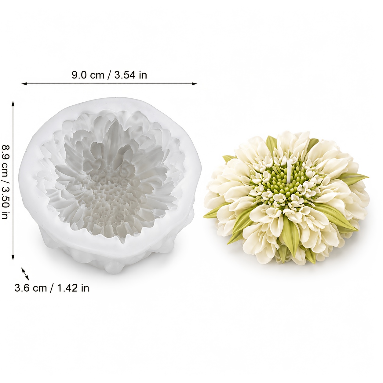 TEMU Resin Silicone Mold,spring Botanical Flower Silicone Mold, 3d Layered Bloom Candle Mold Realistic Daisy Floral Casting Mold With Detailed Petal