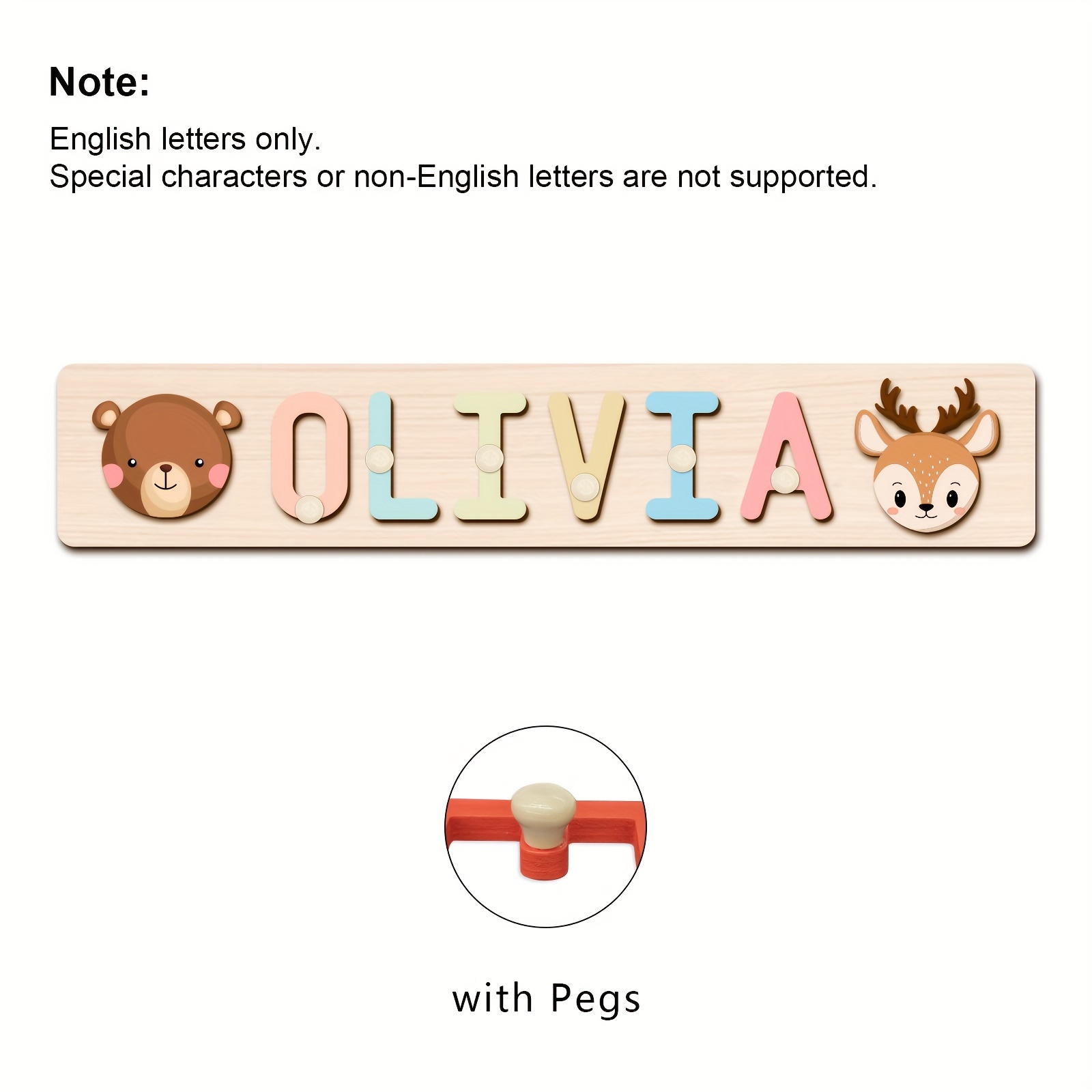 Personalized Wooden Name Puzzle, Educational Toy for Kids
