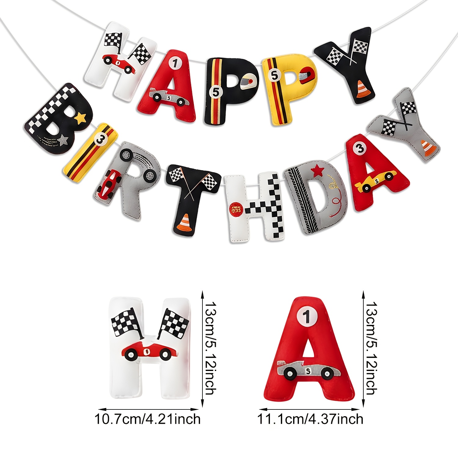 2d Flat, 2d Felt Race Car Birthday Flag, Race Car, Grid Flag And Race Car Themed Party Supplies, Birthday, Race Car Themed Party And Car Enthusiast Celebration Decoration