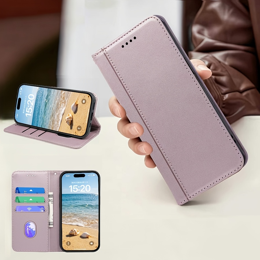 TEMU Phone Case - Premium Flip Folio Phone Case Suitable For Galaxy A37 5g, Wallet Style Protective Shell, Magnetic Closing Structure, Solid Color ,