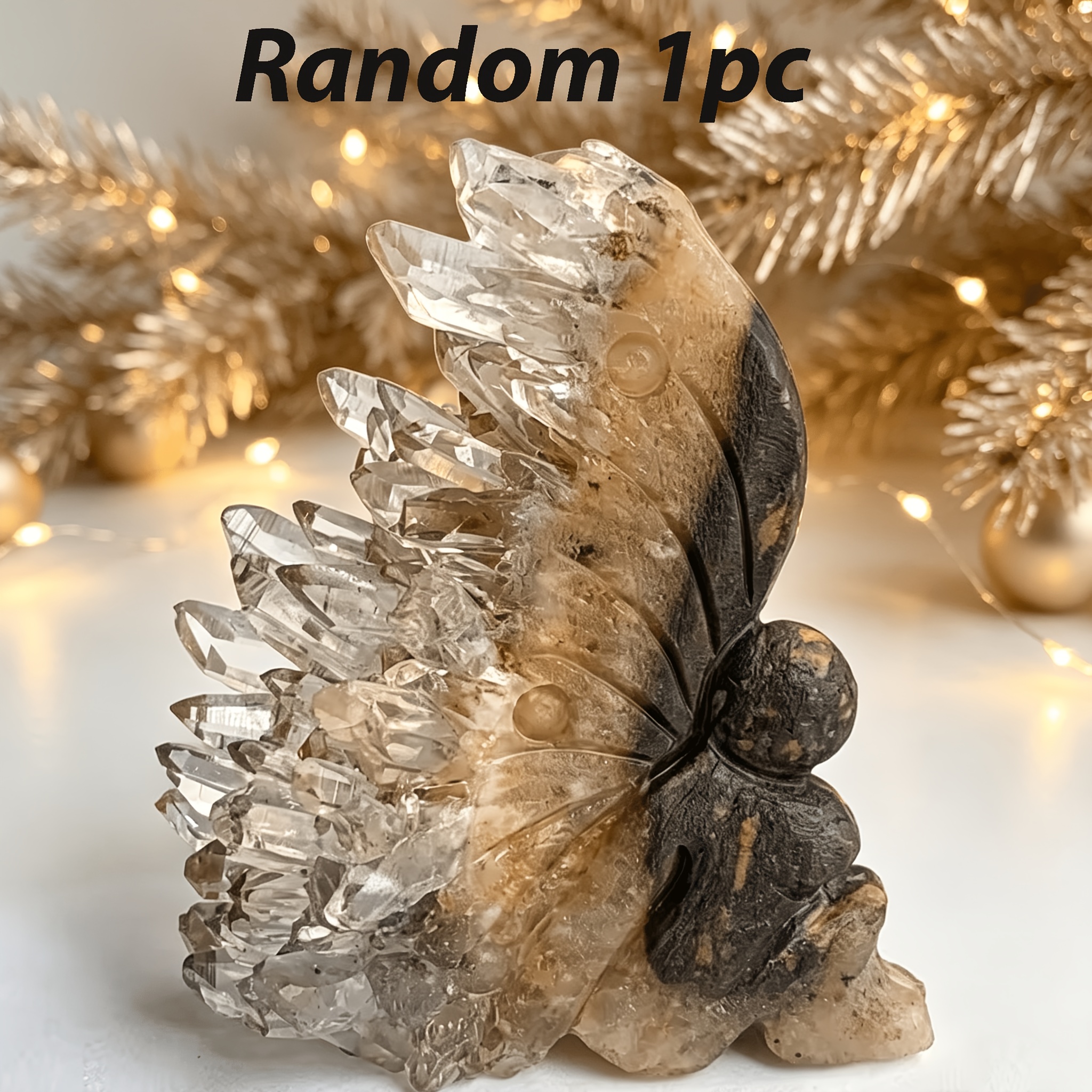 TEMU Natural Crystal Carving, Fairy, Home Decoration, Office Decoration, Collectible Ornament, Gift, Halloween And Christmas (natural Crystal, Color