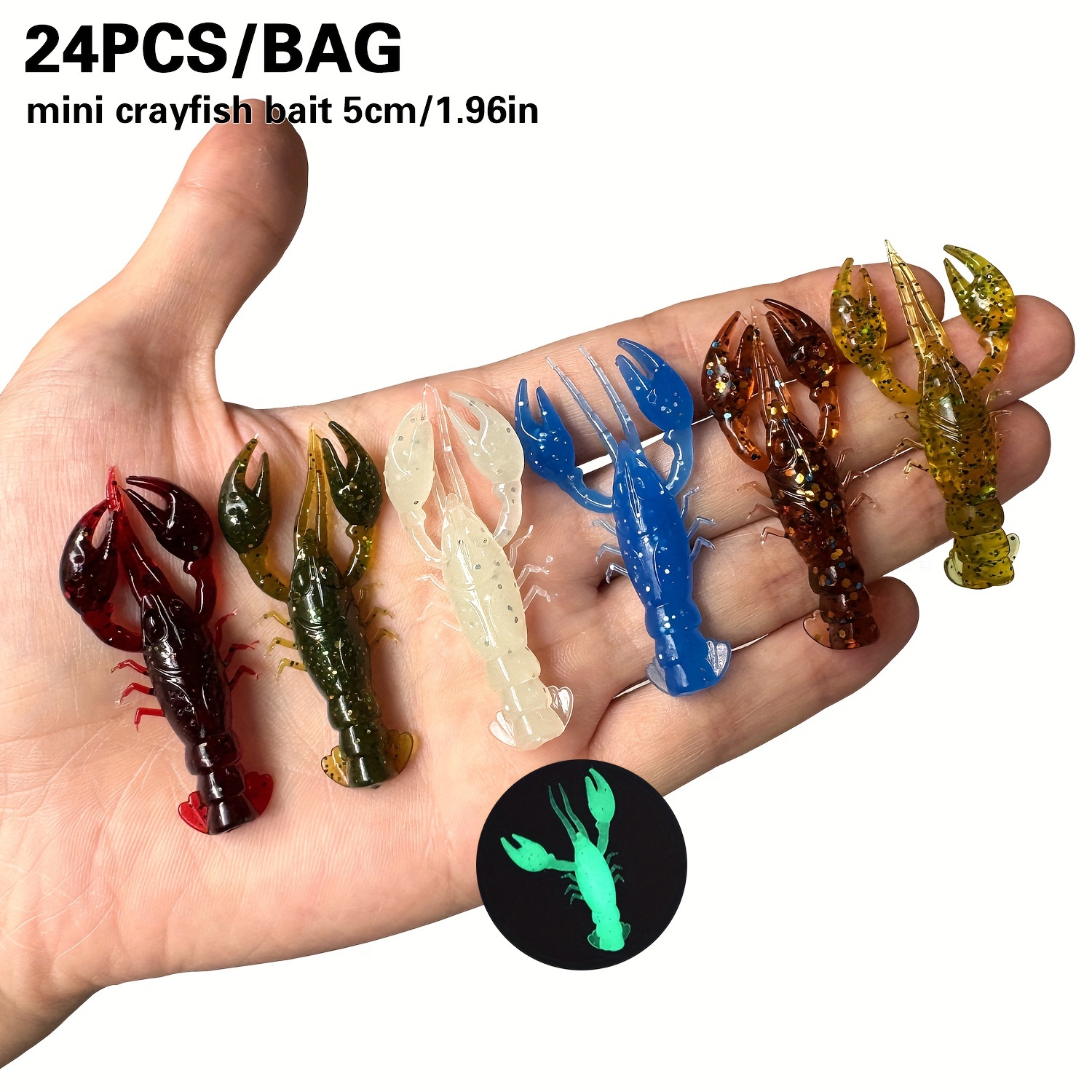 

24pcs Crawfish Lures 1.96" - Mixed , Pvc Baits For & , Bass , 's Day , Packaging - -free Kit